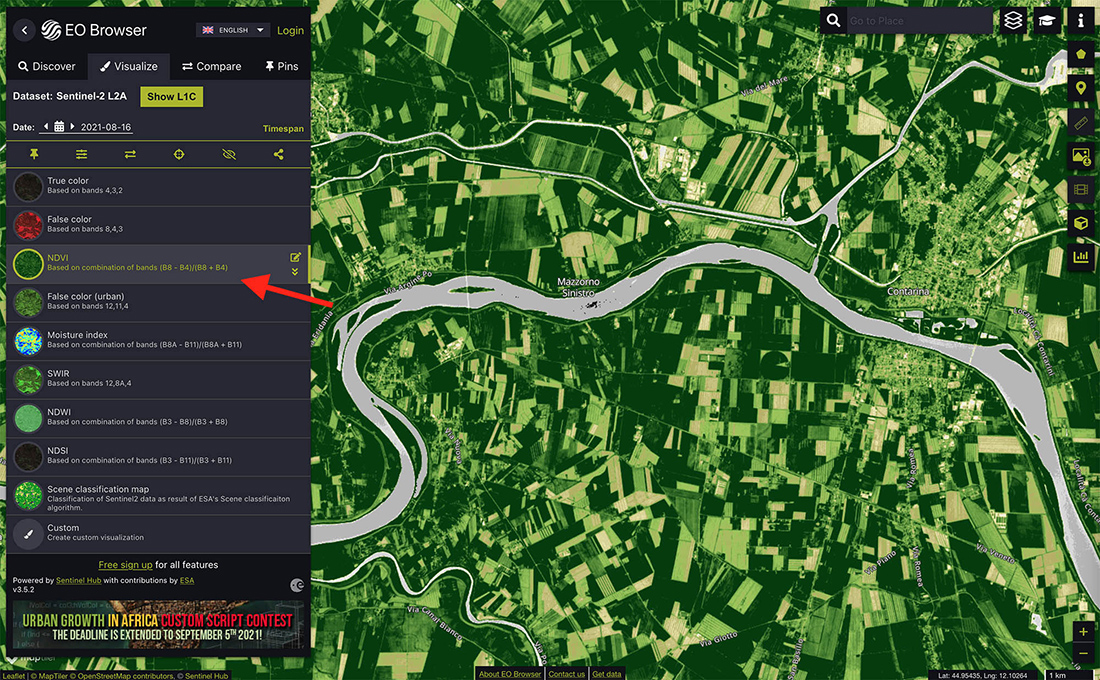 How do I view NDVI