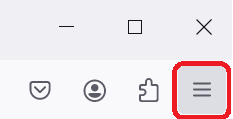 The Firefox menu button