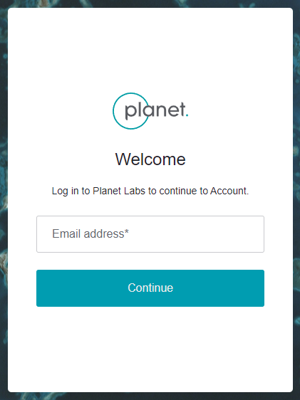 Planet login page