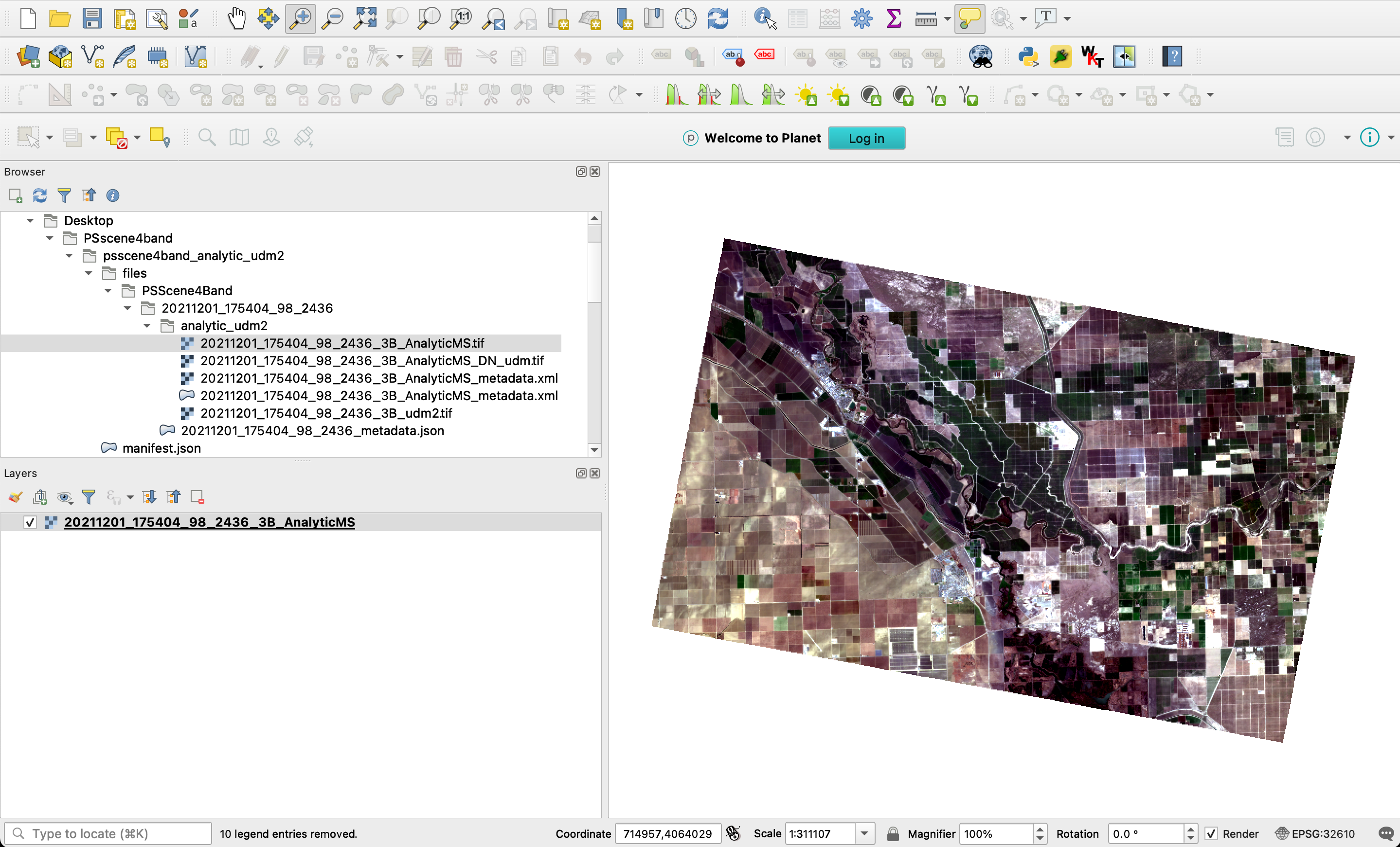 Data added to the QGIS canvas