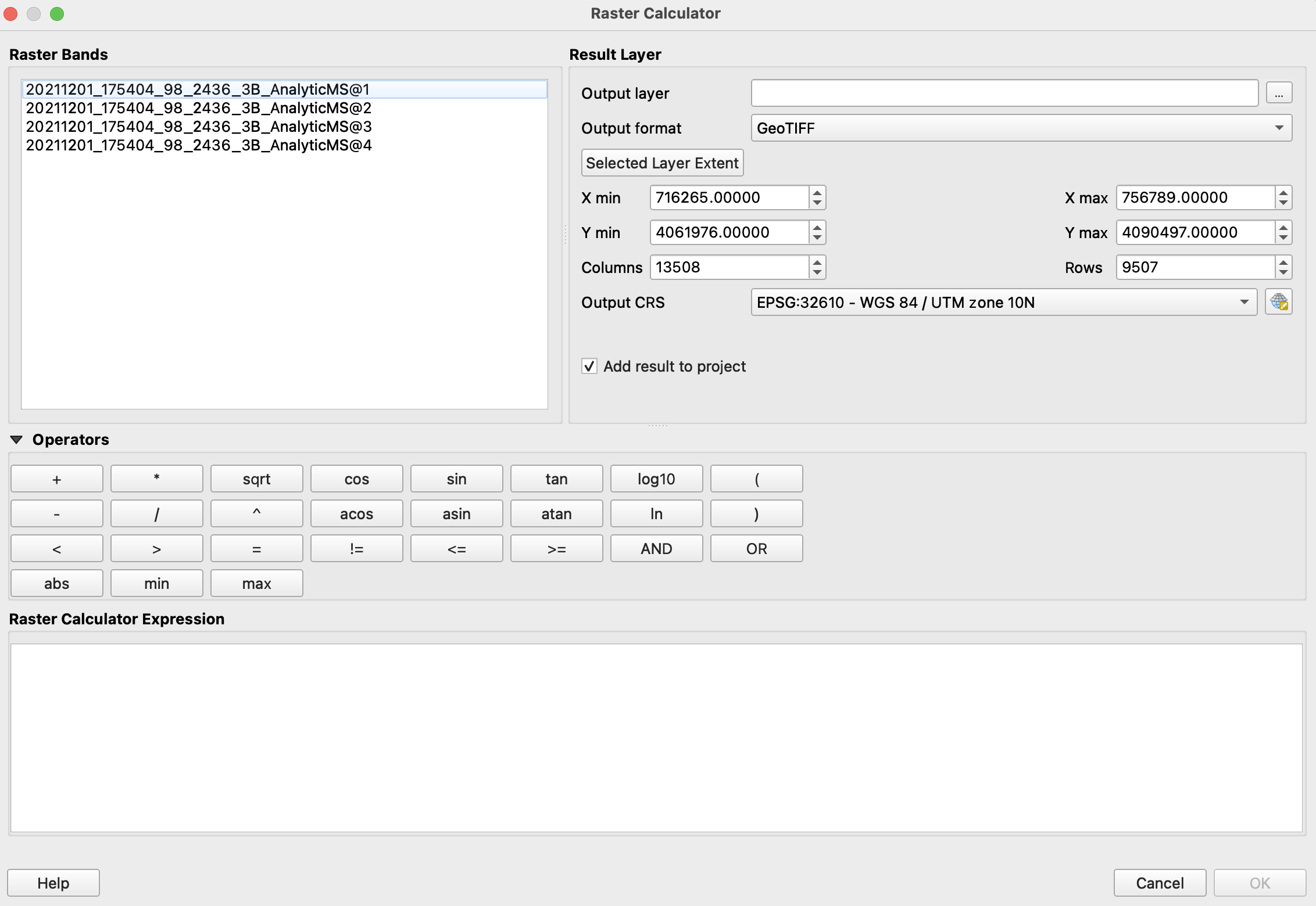 Raster Calculator in the Raster menu