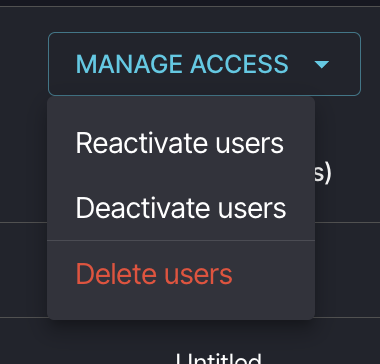 Reactivate option in the Users tab