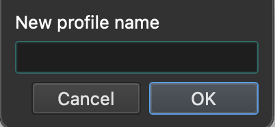 Entering a new profile name in QGIS